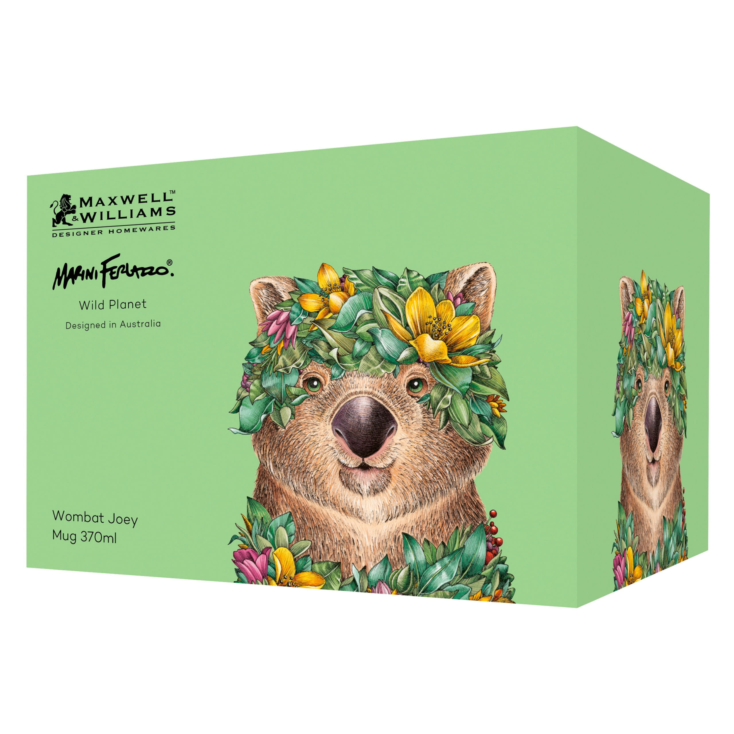 WILD PLANET Becher 370 ml, Wombat, Porzellan, in Geschenkbox