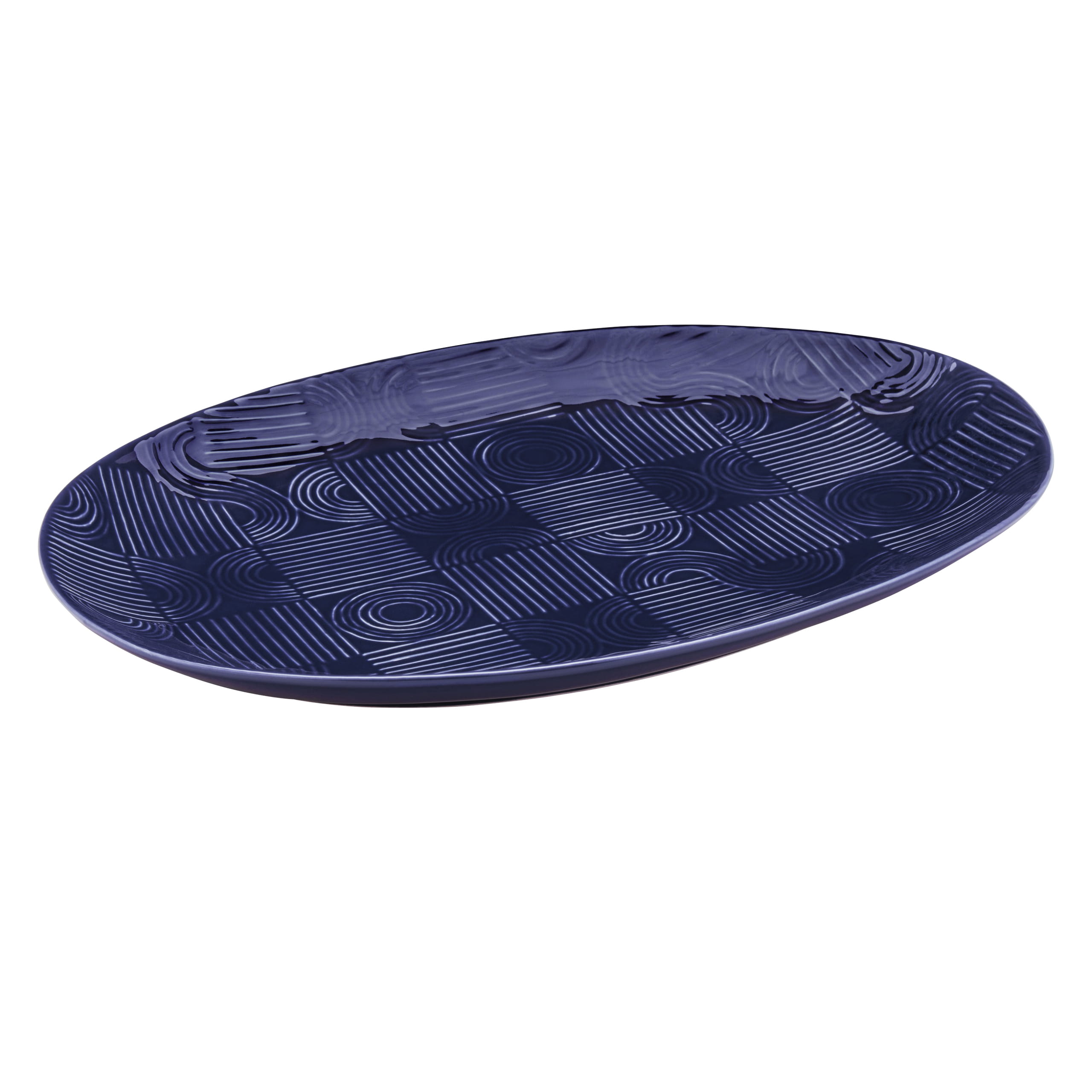 ARC Platte oval, 41 x 30 cm, Indigoblau, Keramik, in Geschenkbox