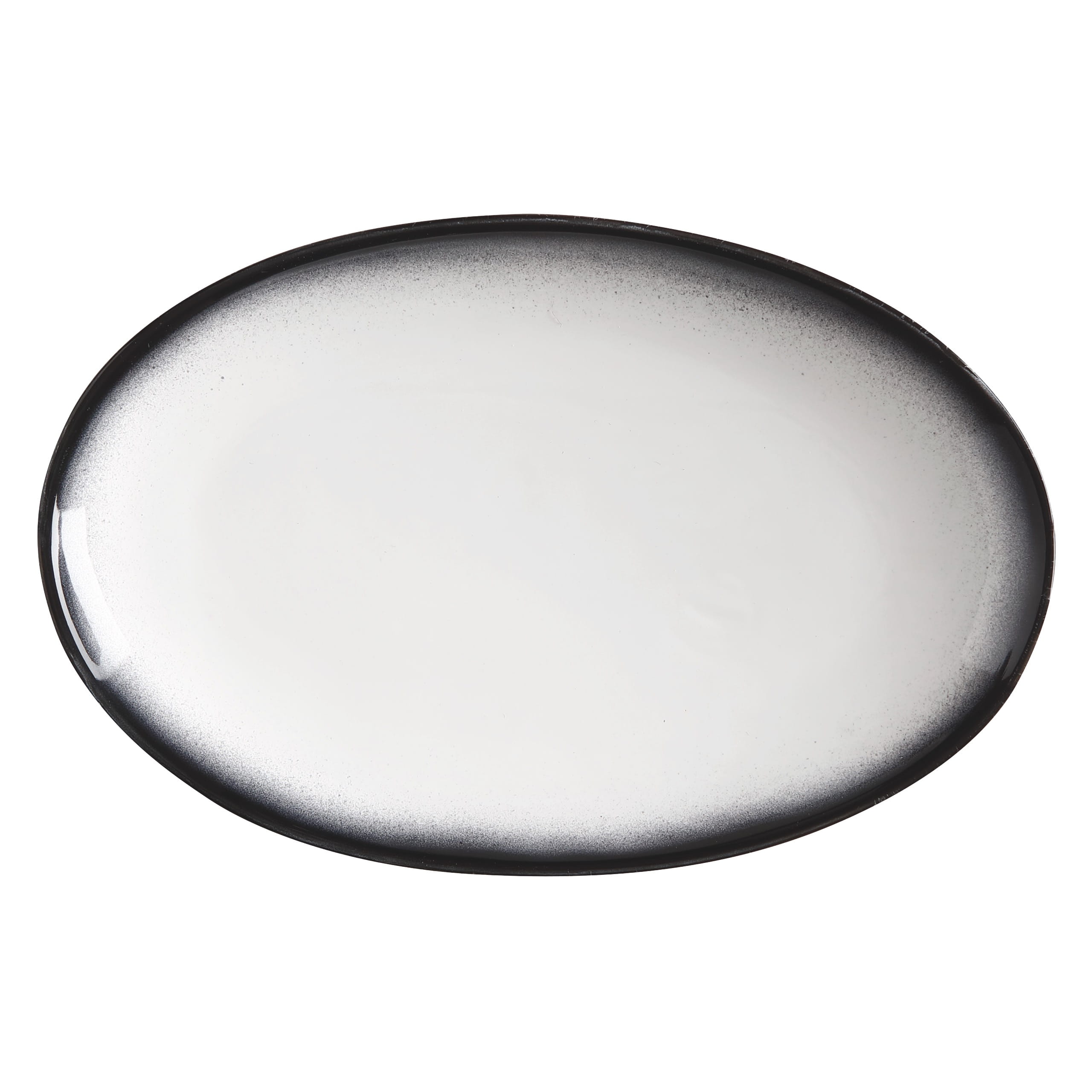 CAVIAR GRANITE Platte oval, 25 x 16 cm, Keramik
